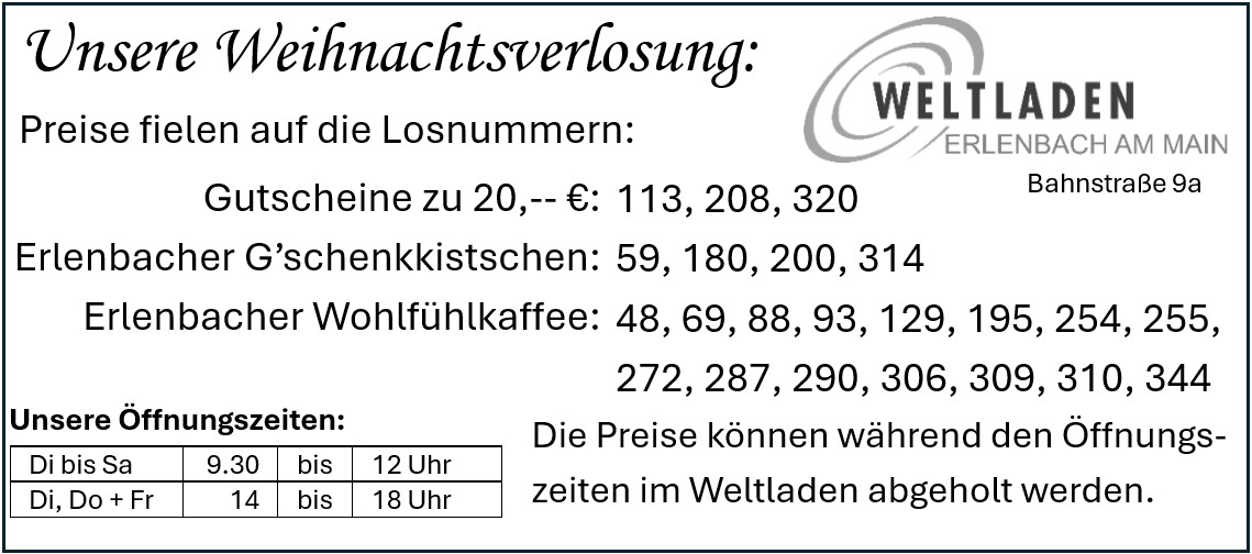 Weihnachtsverlosung